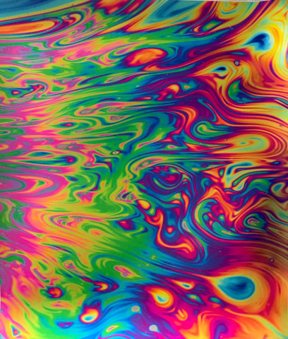 Psychedelic Bubble Colors Print Adhesive Vinyl