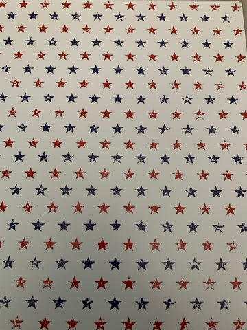 White with red and blue stars Adhesive Vinyl
