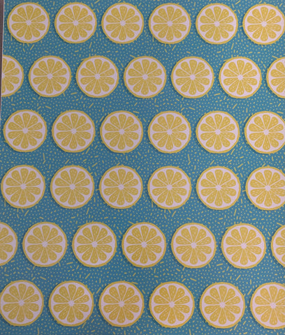 Lemon Slices teal Print HTV