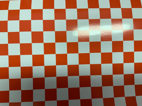 Orange Checkered Adhesive Vinyl