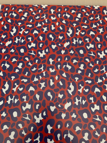 Red, white and blue leopard Adhesive Vinyl